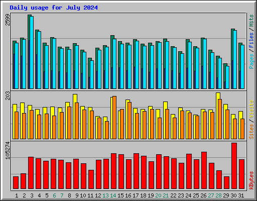 Daily usage for July 2024