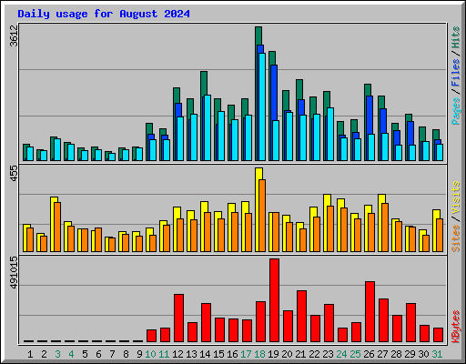 Daily usage for August 2024