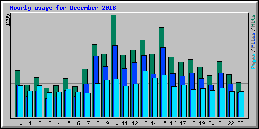 Hourly usage for December 2016