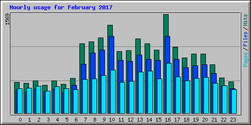 Hourly usage for February 2017