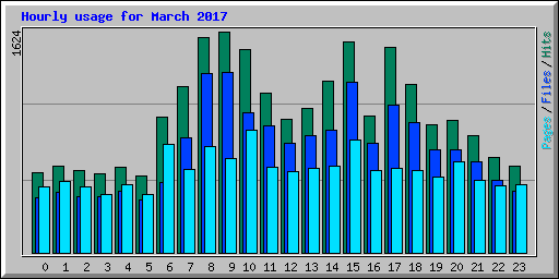 Hourly usage for March 2017