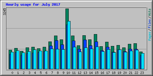 Hourly usage for July 2017