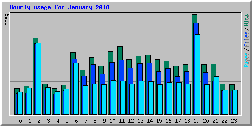Hourly usage for January 2018