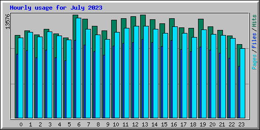 Hourly usage for July 2023