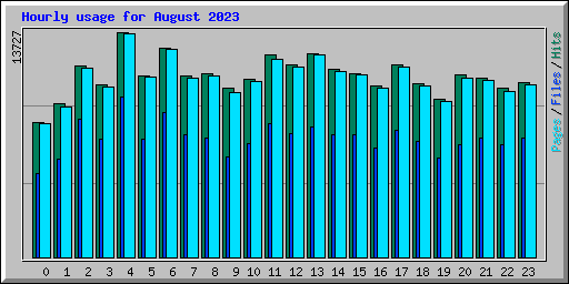 Hourly usage for August 2023